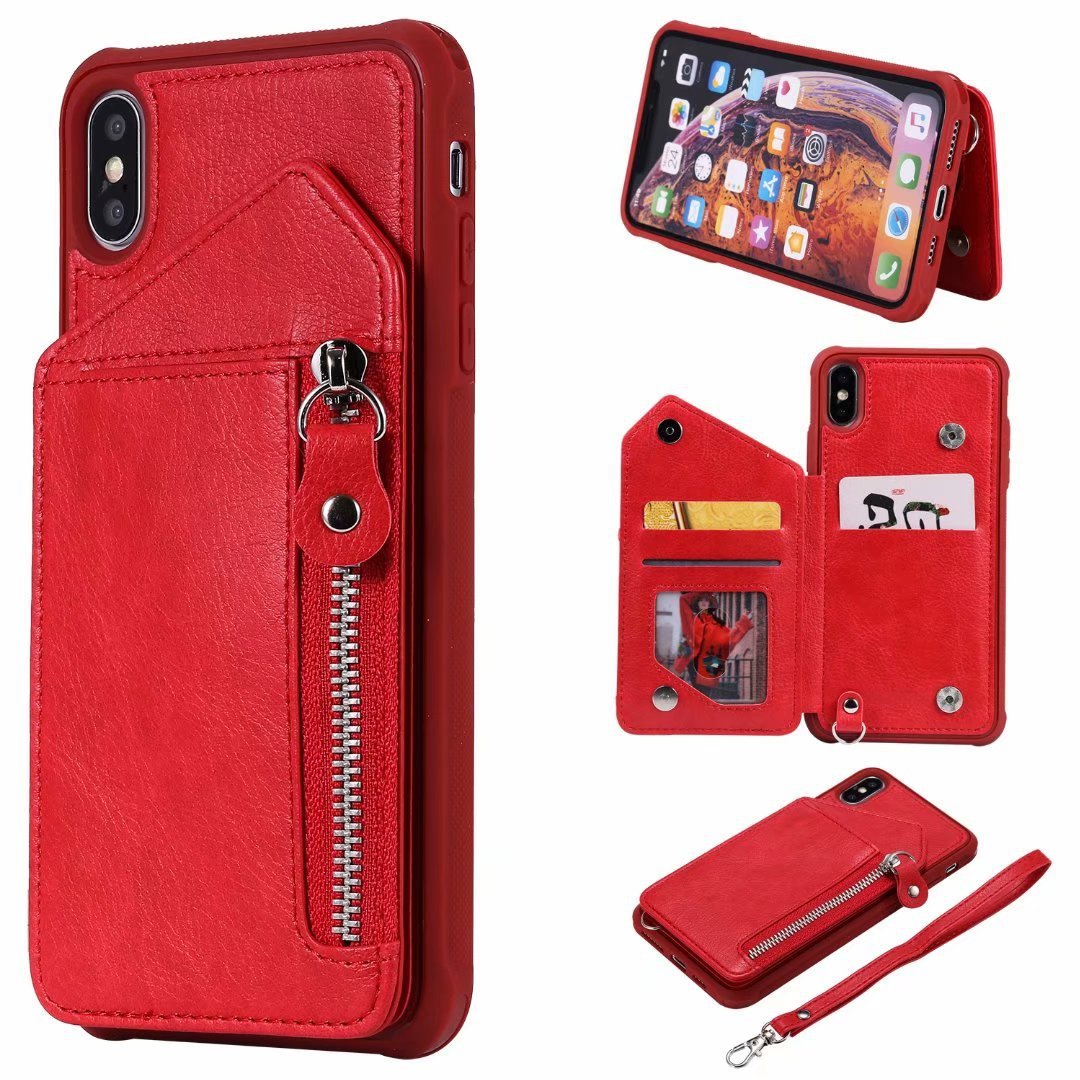 Zipper Wallet Case With Stand Tpu Anti-fall Shell case