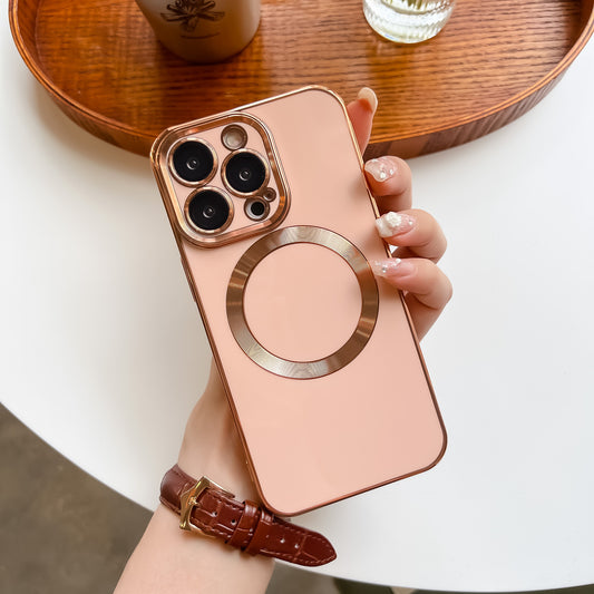 Solid Color Magnetic Lens Protector iPhone case