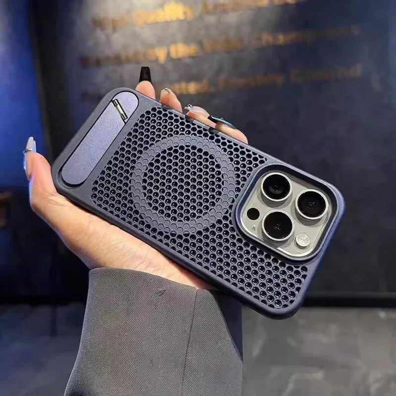 magnetic-suction-breathable-bracket-iphone-case - Viexta