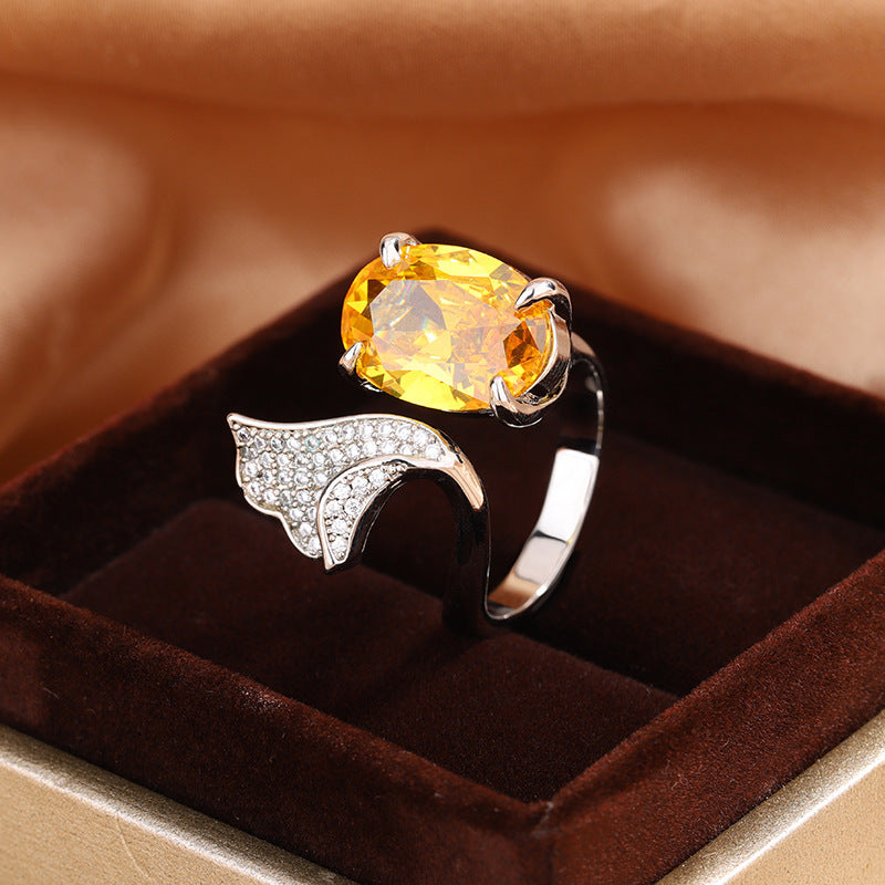 Tan Sang Blue Water Drop Pear Ring