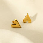 Titanium Steel Heart Studs - Viexta