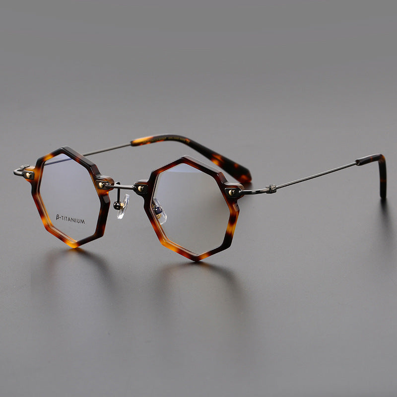 Retro Ultra Light Titanium Polygon Glasses