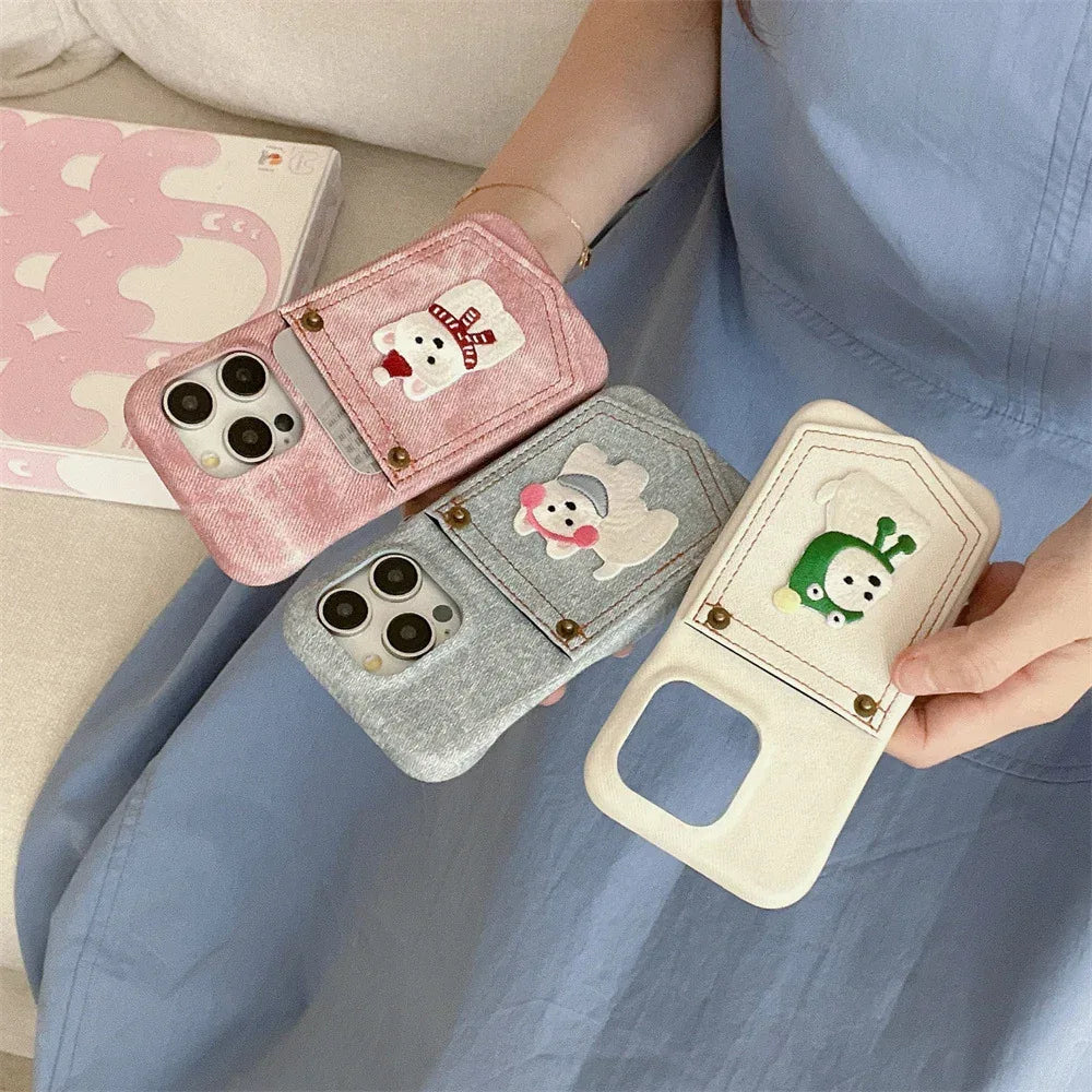 Pocket Card Holder Cartoon iPhone Case - Viexta
