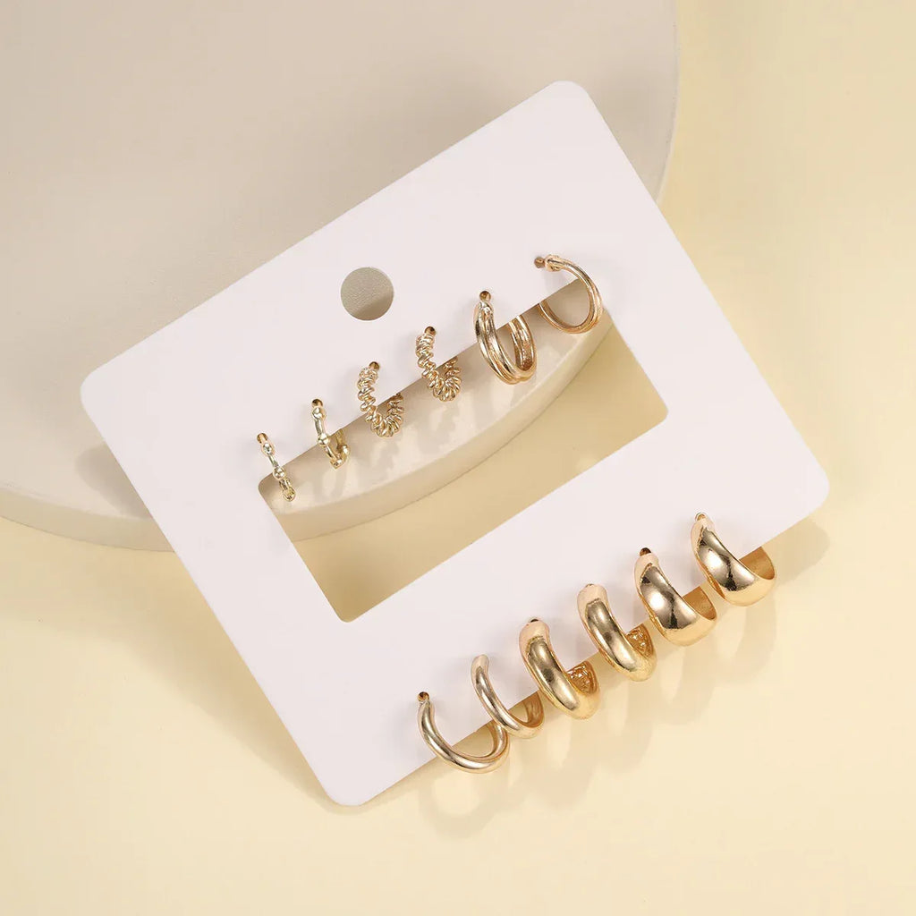 6pairs Exaggerated Earrings - Viexta