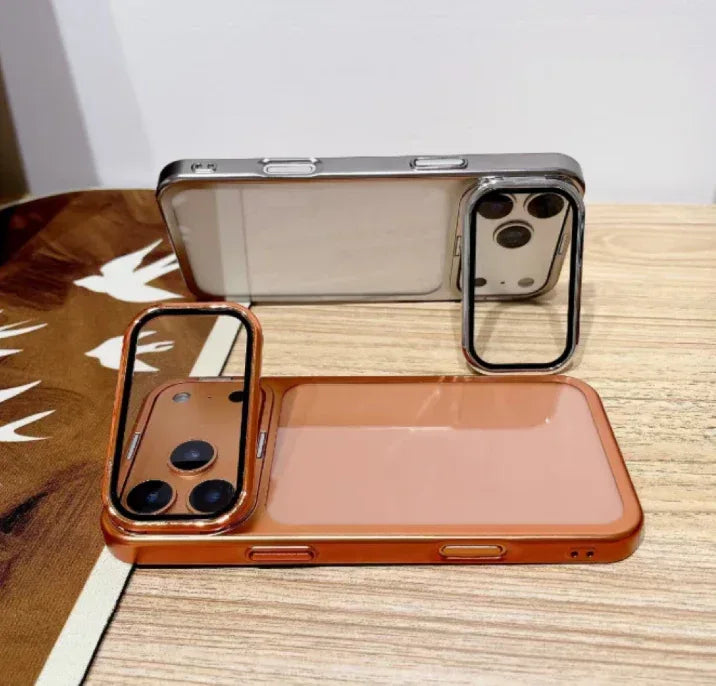 Full-coverage Lens Film Invisible Bracket iPhone Case - Viexta