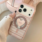 Magnetic Holder Pink-brown Striped iPhone Cases - Viexta