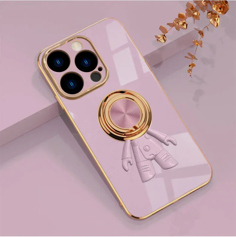 magnetic-electroplating-ring-shell-iphone-case - Viexta