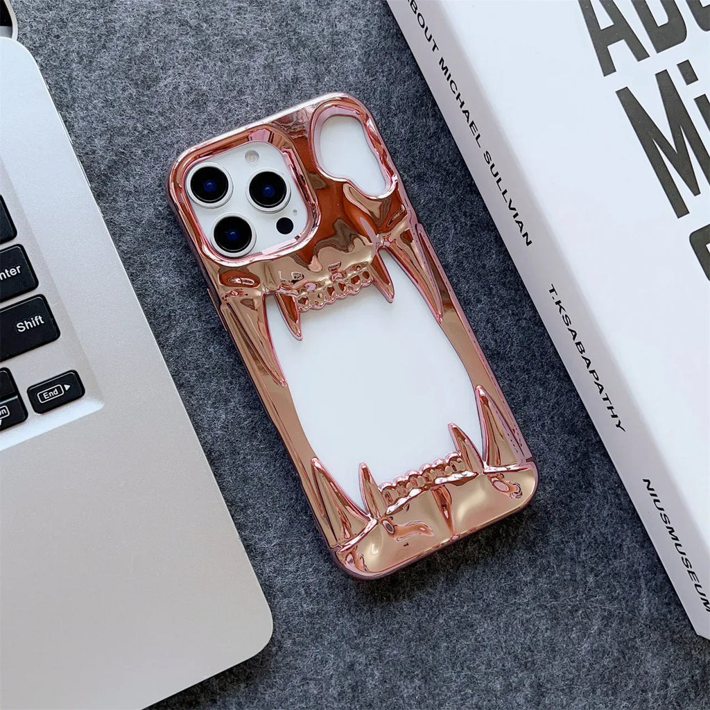 Electroplated Tiger-tooth Skull iPhone Case - Viexta