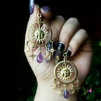 Amethyst Teardrop Pendant Earrings - Viexta