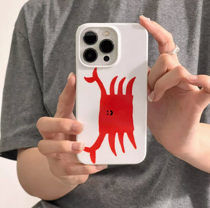 Cream Crab Whale IPhone Case