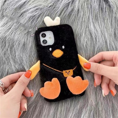 Plush Shell Cute Duck iPhone Case