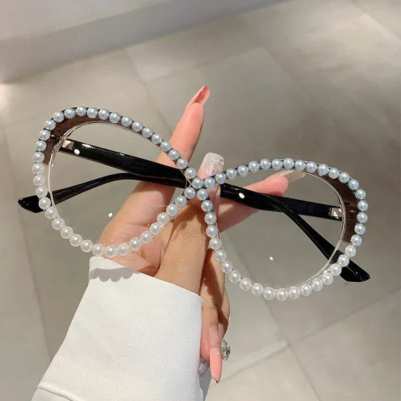 cats-eye-with-pearl-anti-blue-light-glasses - Viexta