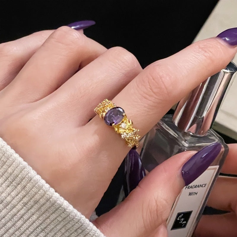 Nine Purple Colored Ring