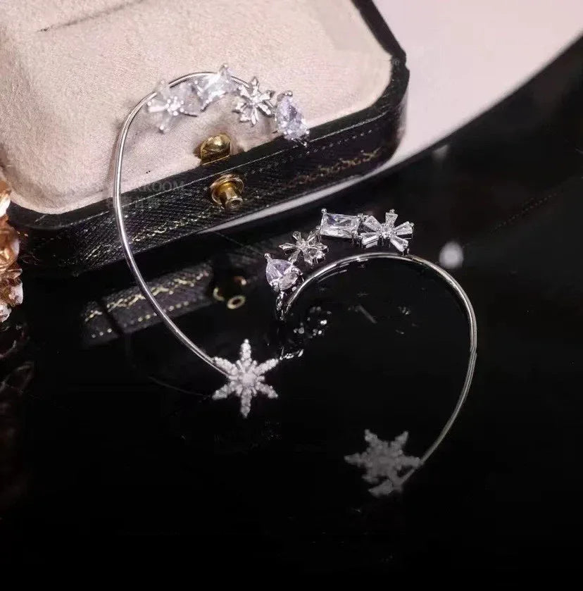 womens-zircon-flower-snowflake-single-earring - Viexta