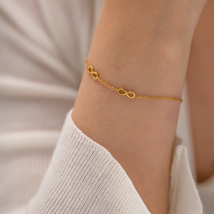 18K Gold Plated Infinite Stainless Steel Bracelet