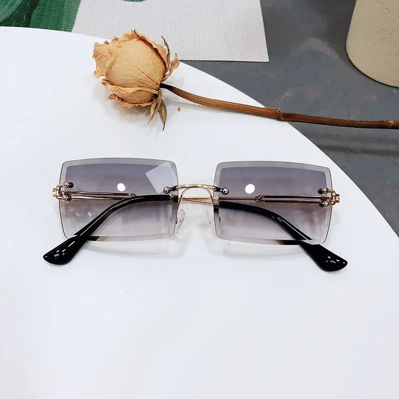Women's rimless gradient sunglasses - Viexta