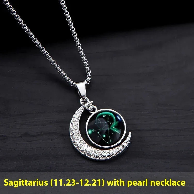12-constellation-moon-star-glowing-necklace - Viexta