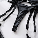 lingerie-leather-patent-leather-seductive-set - Viexta