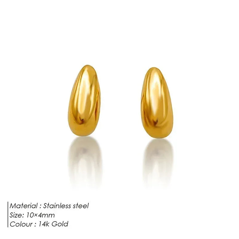 18K Plating Titanium Steel Stainless Steel Stud Earrings - Viexta