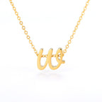 Small Letter Hollow Stainless Necklace