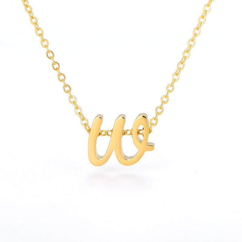 Small Letter Hollow Stainless Necklace