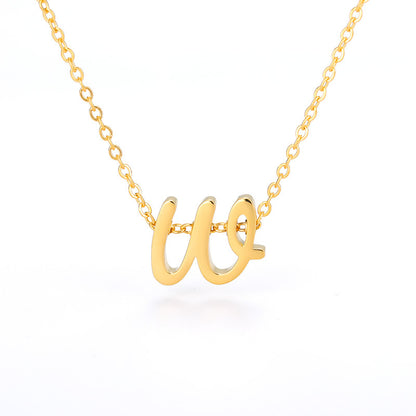 Small Letter Hollow Stainless Necklace