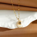 European Luxe Zircon Moon Necklace - Viexta