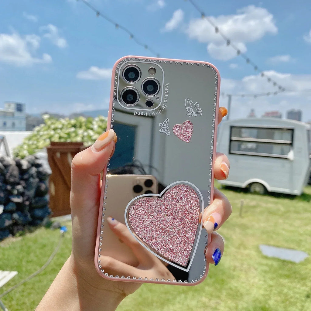 new-candy-color-love-mirror-butterfly-iphone-case - Viexta