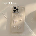 Milky White Pearl Heart iPhone Case - Viexta