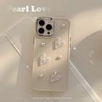 Milky White Pearl Heart iPhone Case - Viexta