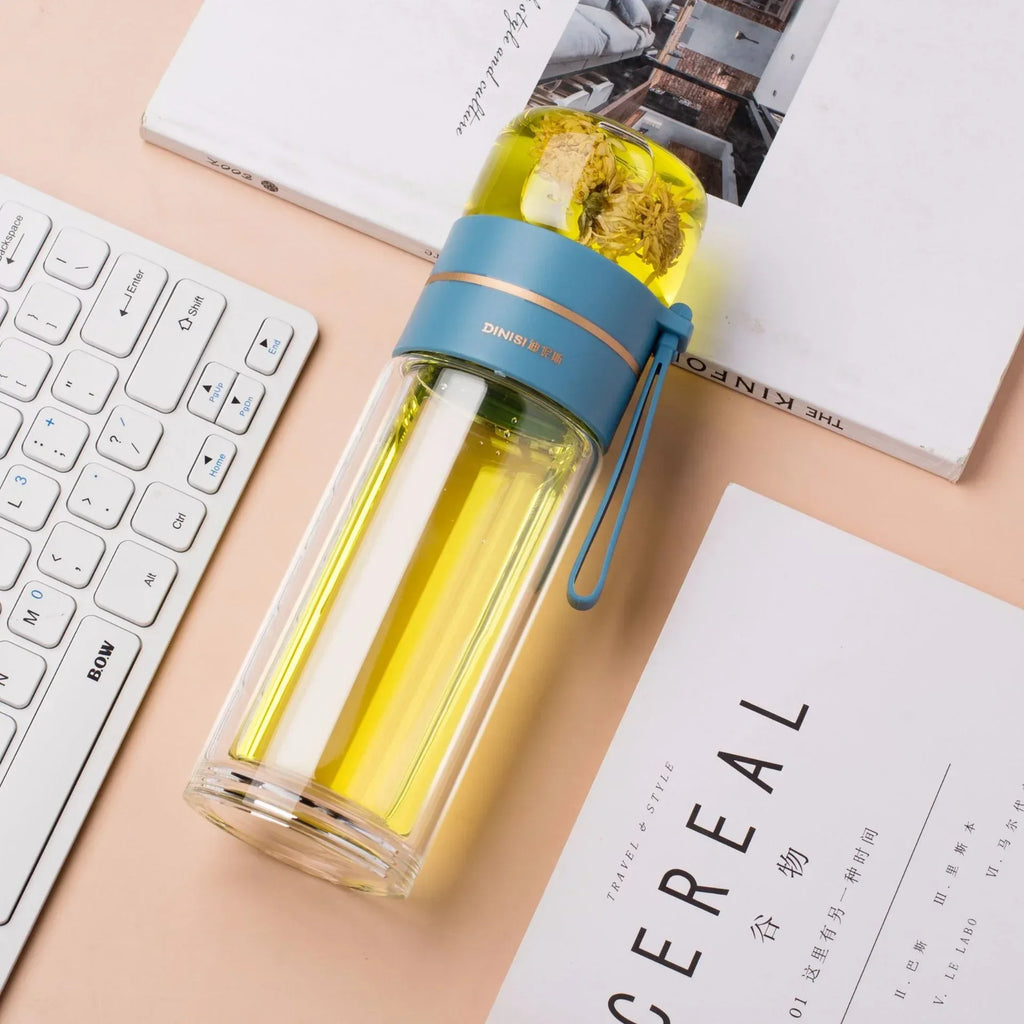 Glass Water Bottle With Tea Infuser Filter Tea Separation - Viexta