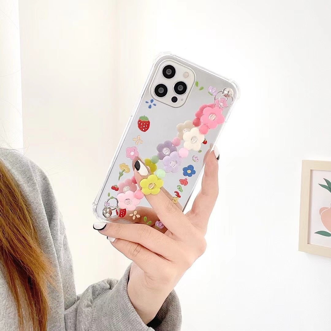 Flower Mirror iPhone Case with Charm