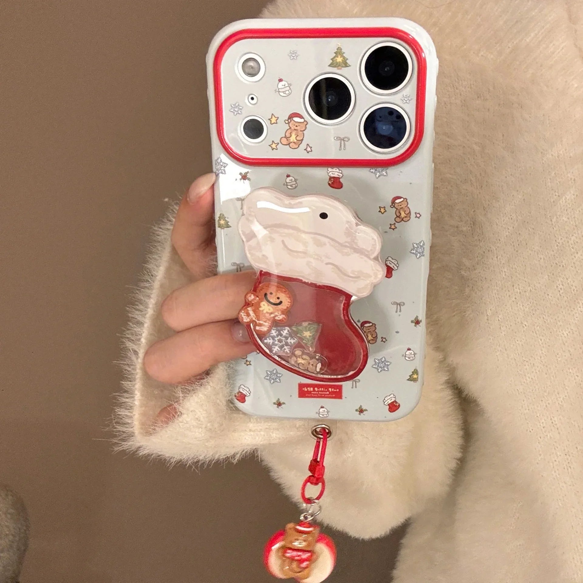 Christmas Stocking Shaker Stand iPhone Case