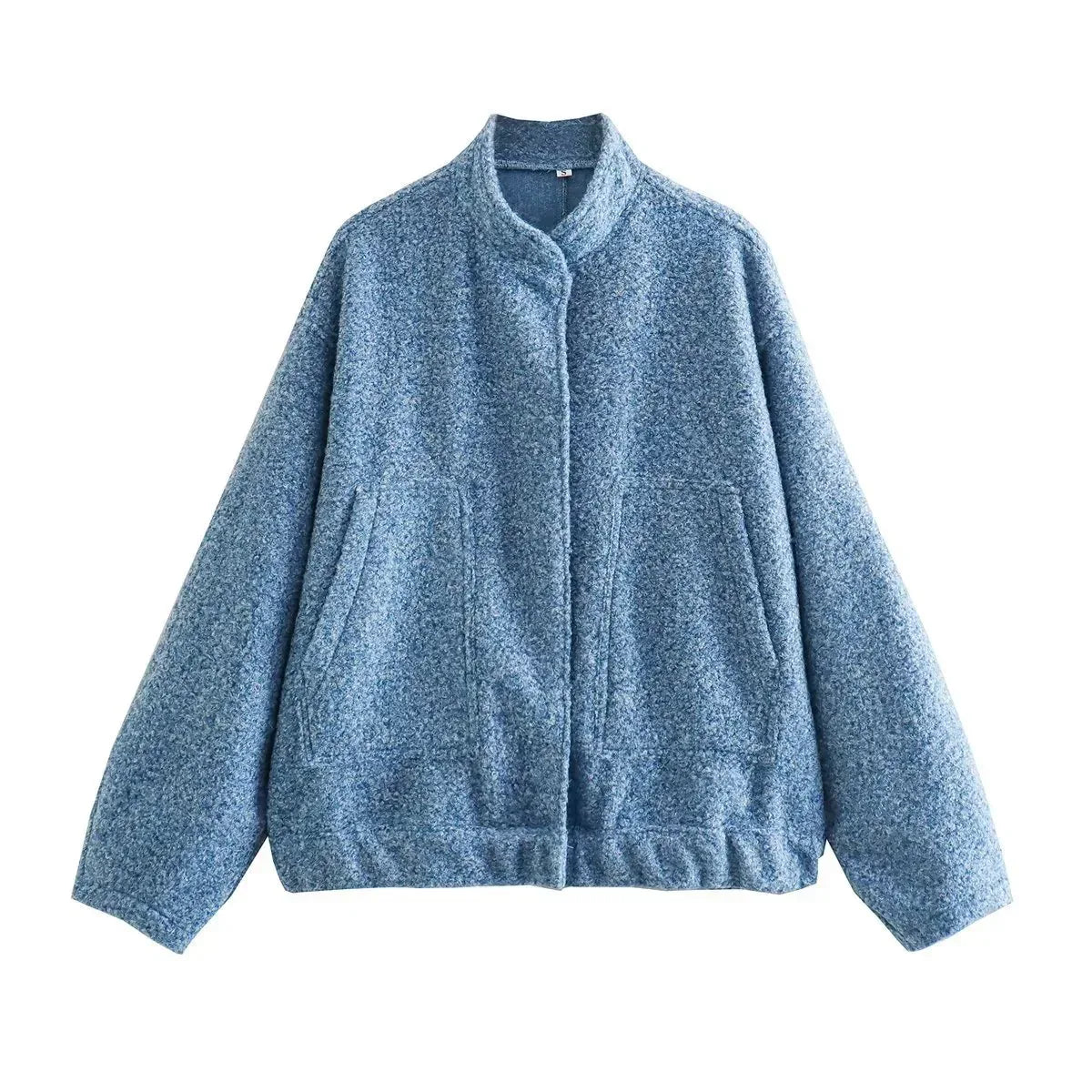 Loose Casual Street Stand Collar Pilot Buckle Jacket - Viexta