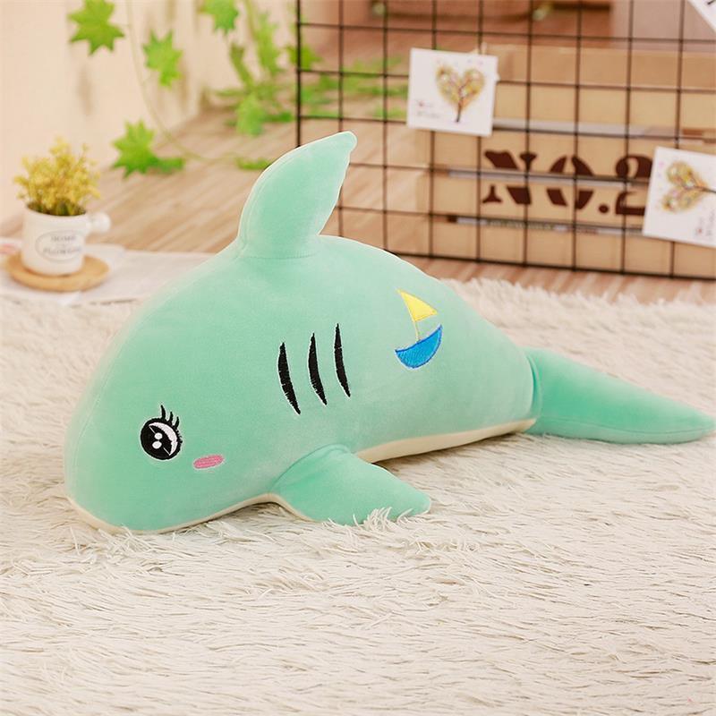 Feather Soft Body Shark Shape Doll Pillow - Viexta