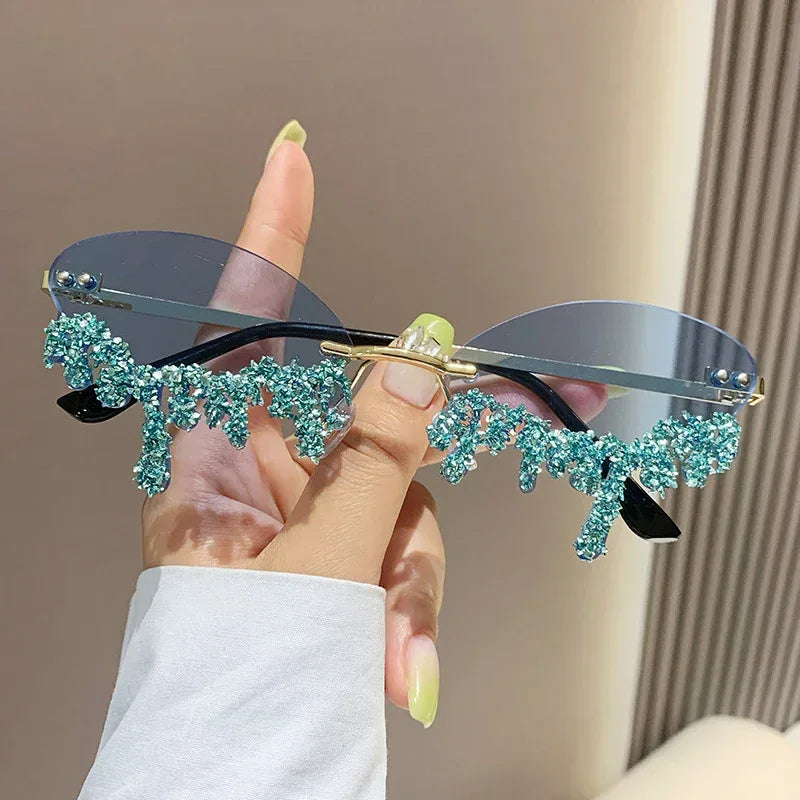 Cross-border Tears Diamond Studded Sunglasses - Viexta