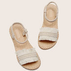 Hemp Rope Grass Woven Bow Slippers - Viexta