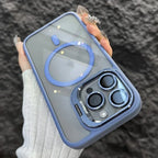 Invisible Bracket Transparent iPhone Case With CD Pattern Lens Protector - Viexta