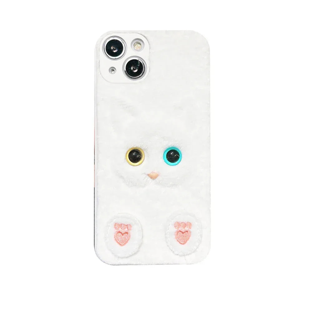 plush-three-dimensional-cat-eyes-iphone-case - Viexta