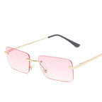 Rimless sunglasses women square - Viexta