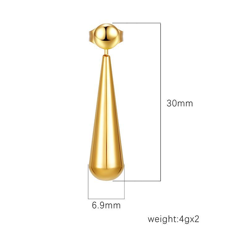 Minimalist Dual-wear-style Long Water Drop Ear Studs