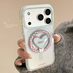 Blue And Red Striped iPhone Case With A Magnetic Kickstand - Viexta