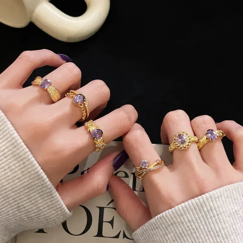 Nine Purple Colored Ring - Viexta