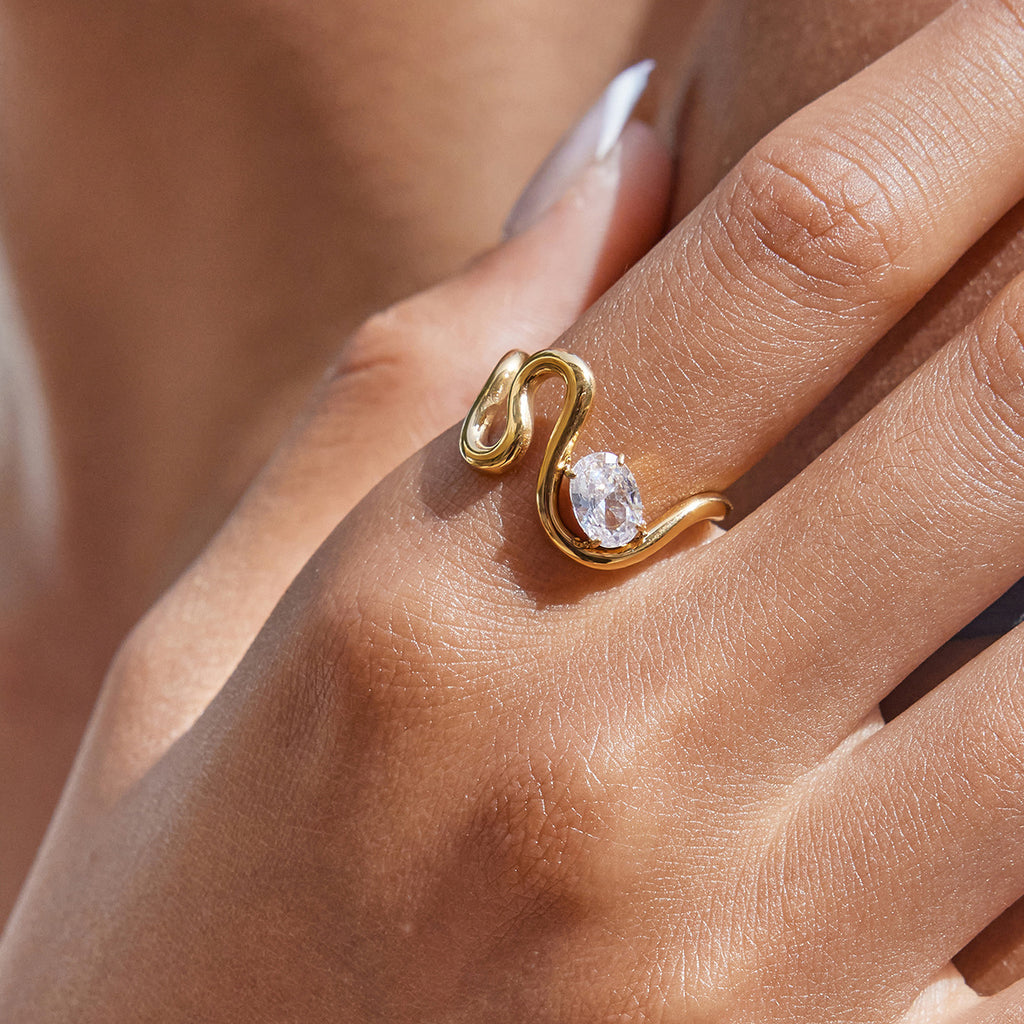 Zircon Ring Titanium Steel