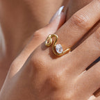 Zircon Ring Titanium Steel