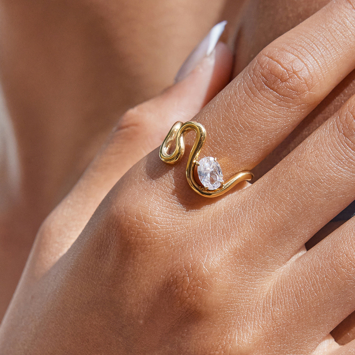 Zircon Ring Titanium Steel