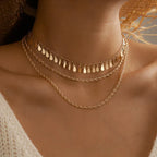 Multi-layer Hemp Flowers Drop-shaped Necklace - Viexta