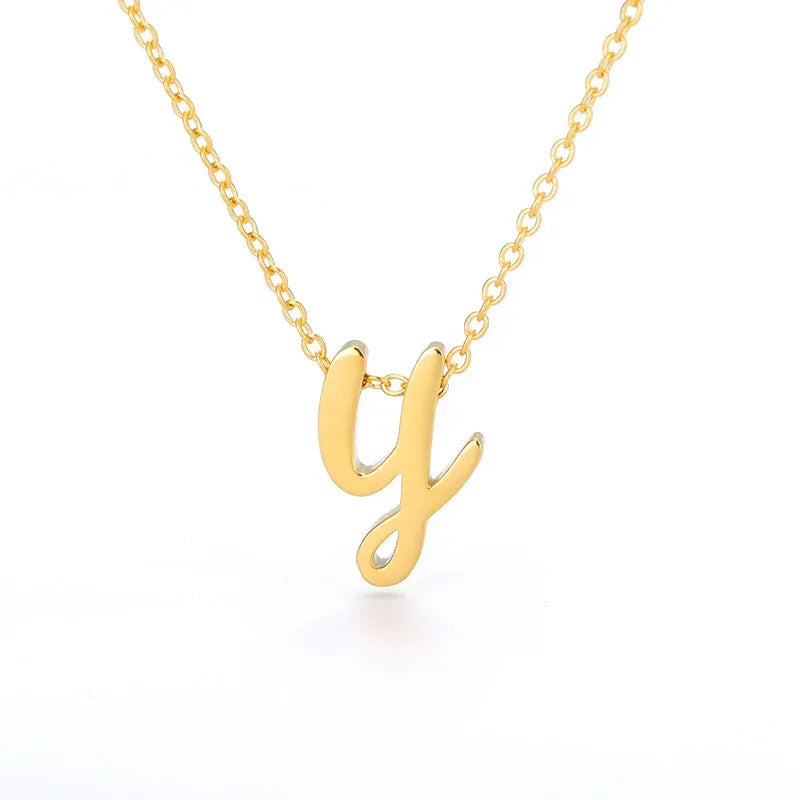 Small Letter Hollow Stainless Necklace - Viexta