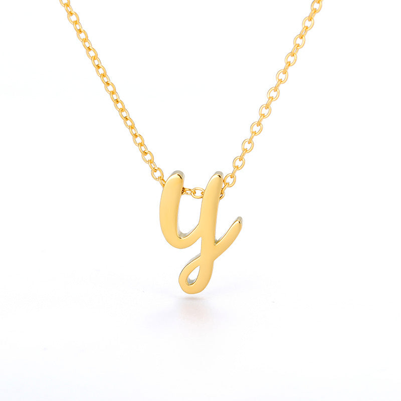 Small Letter Hollow Stainless Necklace