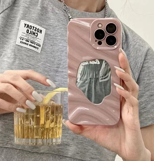wave-pattern-geometric-mirror-huawei-case - Viexta